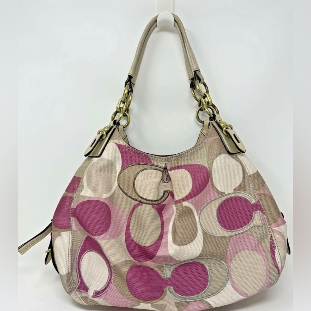 Coach Maggie Mia Scarf Print Scarf Print Embroidered Shoulder bag 16335